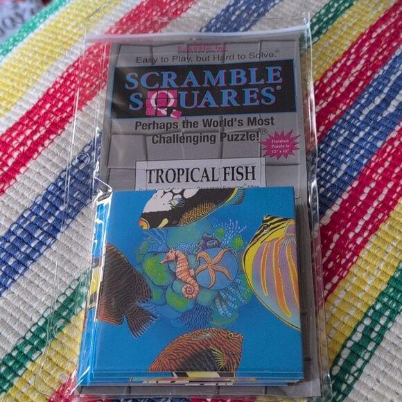 90s Vintage Scramble Squares‎ Tropical Fish Puzzle NIP - Picture 1 of 8